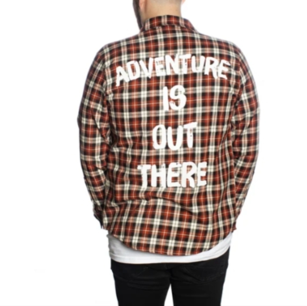 Disney X Pixar Cakeworthy Up! “Adventure is out there” Flannel Shirt  Sz Medium